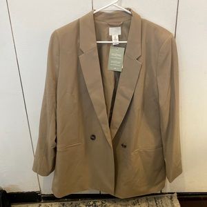 H&M Double-Breasted Jacket - Taupe